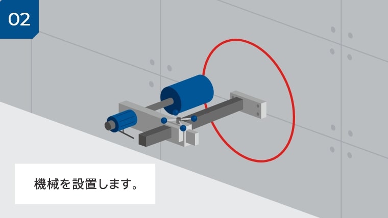 02 機械を設置します。