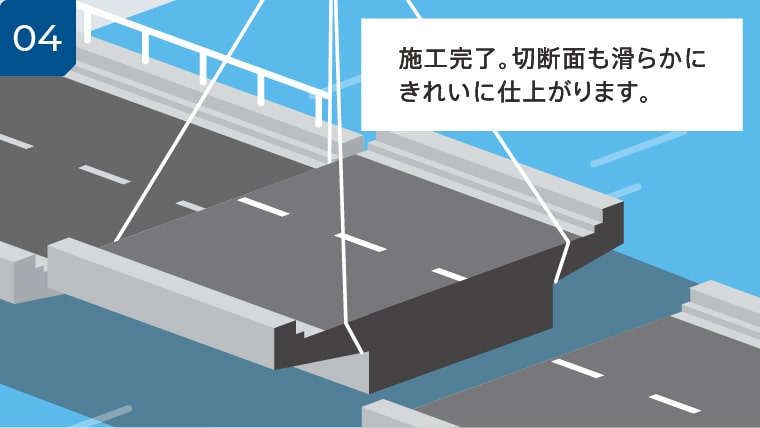 施工完了。切断面も滑らかにきれいに仕上がります。