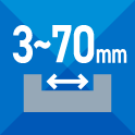 切断幅3~70mmまでのイメージ